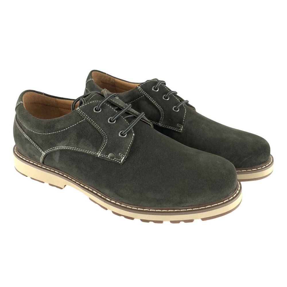 Camel Crown Mens Oxfords Lace Up Leather Suede Casual Black US Size 9